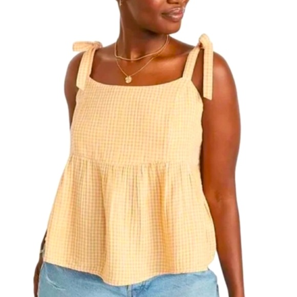 Old Navy Tops - NWOT old navy gingham orange white tank plus 2x